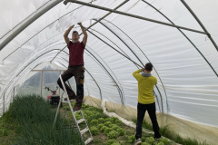 Neue Folie  aufs Tunnel spannen